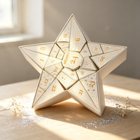 Boîte de calendrier de l'avent en forme d'étoile irrégulière haut de gamme, écologique, personnalisée OEM, avec 24 compartiments, boîte cadeau de soins de la peau pour les fêtes de l'avent