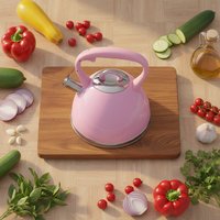 Bouilloire sifflante 3,0 L en acier inoxydable pour cuisinière, poignée en acier, écologique, compatible lave-vaisselle, nouveau design, pour la maison - Meilleure vente