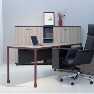 Modern Luxury Executive L-Shaped Office <b>Desk</b> Wooden <b>Table</b> with Iron Material for Home School or Hospital Office Furniture - Product Image 6