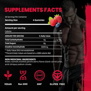 OEM/ODM Private Label Convenient Energy Nutrition Chewable for Sports Fitness Daily Supplement <b>Creatine</b> Monohydrate Gummies - Product Image 6