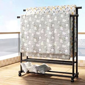 Porte-manteau en métal à double barre mobile de grande capacité, organisateur de rangement <span class=keywords><strong>pour</strong></span> chambre à coucher/balcon, <span class=keywords><strong>étagère</strong></span>s <span class=keywords><strong>pour</strong></span> <span class=keywords><strong>vêtements</strong></span> et chaussures, porte-<span class=keywords><strong>vêtements</strong></span> - Product Image 3