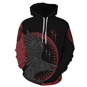 Felpa con Cappuccio Oversize da Uomo con Motivo a Quadri, Stile Streetwear, Stampa Digitale, Stagione Invernale, Taglie Miste, Tinta Unita - Product Image 2