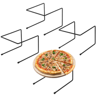 Support à pizza en fil métallique noir de luxe en forme de U avec un design élégant et courbé pour la décoration de buffet de mariage