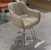 Fauteuil de Barbier Hydraulique Inclinable avec Revêtement en Plastique, Base en Acier Inoxydable, Pompe Robuste, Garantie 9 Ans