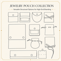Enveloppes à bijoux compactes avec logo personnalisé, fermeture à pression à rabat arrondi, pour l'emballage de bijoux et d'accessoires en marque privée