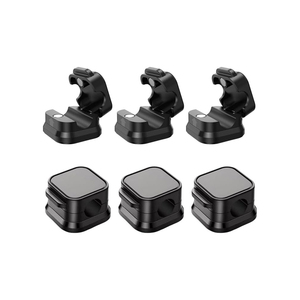 Ensemble de 6 organiseurs de câbles magnétiques en plastique pour bureau et mur, avec boucles de rangement pour cartes d'alignement et charge de données de téléphone portable - Product Image 1