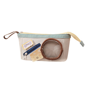 Bolsa para lápices Nwak, cierre de cremallera de lona, tema de pizza roja, uso escolar y de oficina, gran capacidad, estilo coreano - Product Image 5