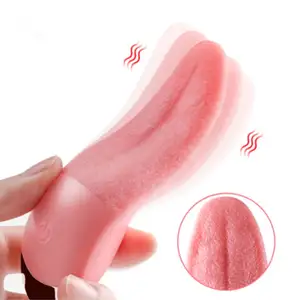 큰 핥기 추진 이중 진동기 G-스팟 자극 여자 섹스 토이 성인 제품 구강 핥기 혀 진동기