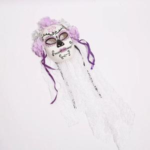 Máscara <span class=keywords><strong>Mexicana</strong></span> del Día de los Muertos, Máscara de Fantasma para Mujer, Máscara de Novia, Máscara de Terror para Disfraces - Product Image 5