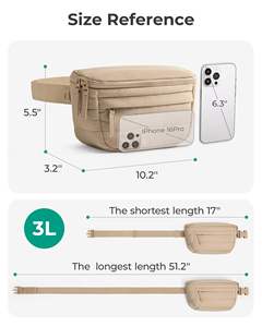 Bolsa de Cintura Acolchada, Duradera y Versátil, con Tela Suave y Correa Ajustable para una Organización sin Esfuerzo - Product Image 3