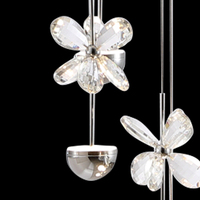 Lustre d'escalier moderne VH LED en cristal en spirale en acier inoxydable, luminaire suspendu en cristal pour villa