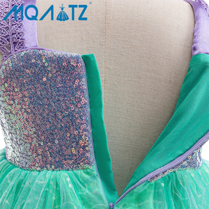 MQATZ europeo y americano nuevo Halloween niñas sirenita <span class=keywords><strong>Ariel</strong></span> princesa vestido Cosplay lentejuelas cola <span class=keywords><strong>de</strong></span> pez falda AMRY022 - Product Image 6