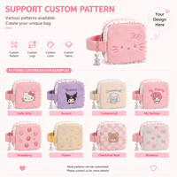 Sac bandoulière mini en velours côtelé personnalisé pour femme, sac à bandoulière mignon à motif de dessin animé, petite pochette cosmétique avec sangle réglable OEM ODM