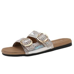 Zapatillas planas frescas para mujer, novedad de verano, ropa exterior, punta redonda, Punta abierta, suela blanda versátil, zapatillas antideslizantes para playa - Product Image 5