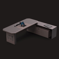 KMJ Scrivania Direzionale Moderna, Arredamento per Ufficio, Scrivania per CEO, Scrivania di Lusso, Tavolo per Manager