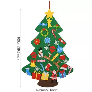 Войлочная Рождественская елка, войлочное украшение для рождественской елки, набор для рождественской елки с украшениями для детей