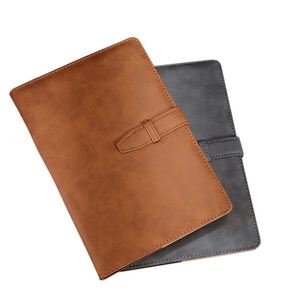 Carnet en cuir rétro de luxe personnalisable et écologique avec fermeture à boucle de ceinture, couverture rigide, cadeau d'entreprise, école, vente en gros - Product Image 4