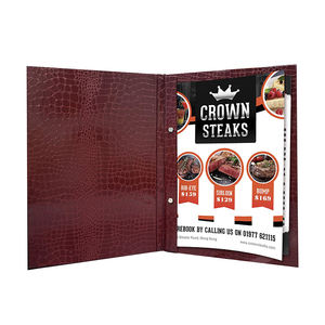 Carpeta de Menú A4 Personalizada de Piel Sintética de Cocodrilo con Encuadernación con Tornillos, Libro de Menú Personalizado, Menús de Restaurante - Product Image 1