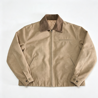 Veste de travail hiver robuste en toile pour homme, respirante, écologique, réversible, coupe-vent, broderie style urbain, effet vintage délavé, contrastée