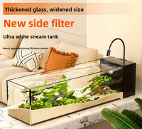 Aquarium JSD Ultra Clear Stream, filtre latéral tout-en-un, pompe silencieuse, éclairage LED, réservoir à faible entretien pour chambre et salon