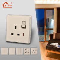Buena cantidad conmutación fuente de alimentación interruptores de pared interruptor de luz gris dorado habitación inteligente fácil instalación estándar del Reino Unido