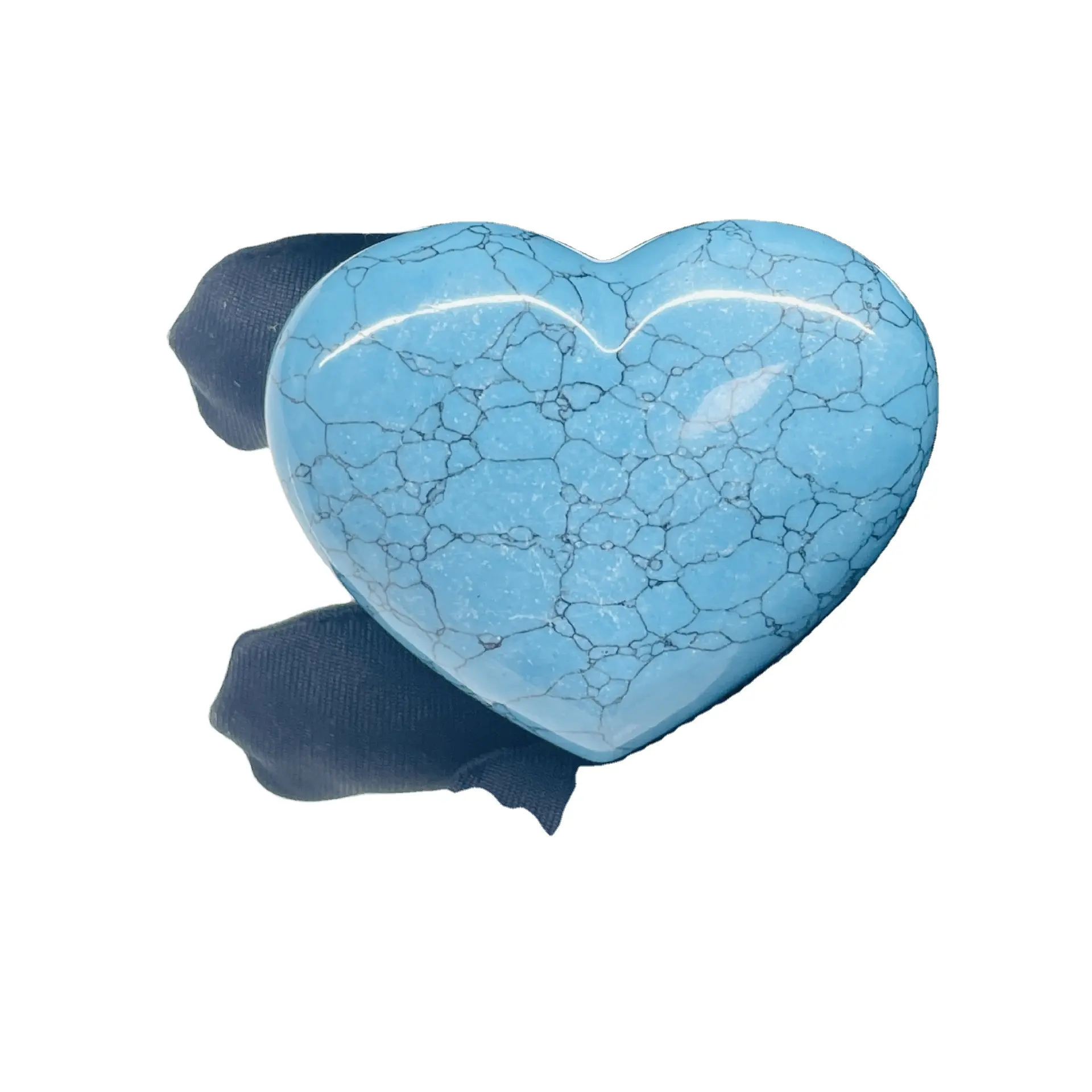 Pedra em forma de coração turquesa azul natural cristal natural