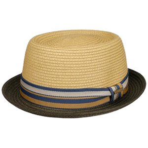 หมวกฟางแฟชั่นใหม่ หมวกปานามาชายหาด หมวกปอร์คพาย - Product Image 1