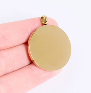 Inspire สร้อยคอสแตนเลสสตีลเครื่องประดับกันน้ำสร้อยคอเหรียญทรงกลมว่างขายส่ง - Product Image 4