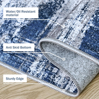 High Quality Polyester Modern Non Slip Washable Waterproof Abstract Kitchen Runner Rug for Kitchen Office