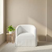 Ensemble de 2 fauteuils pivotants à 360 degrés en tissu avec structure en bois, fauteuils modernes en forme de baril, meubles pour la maison, salon, chambre, bureau à domicile