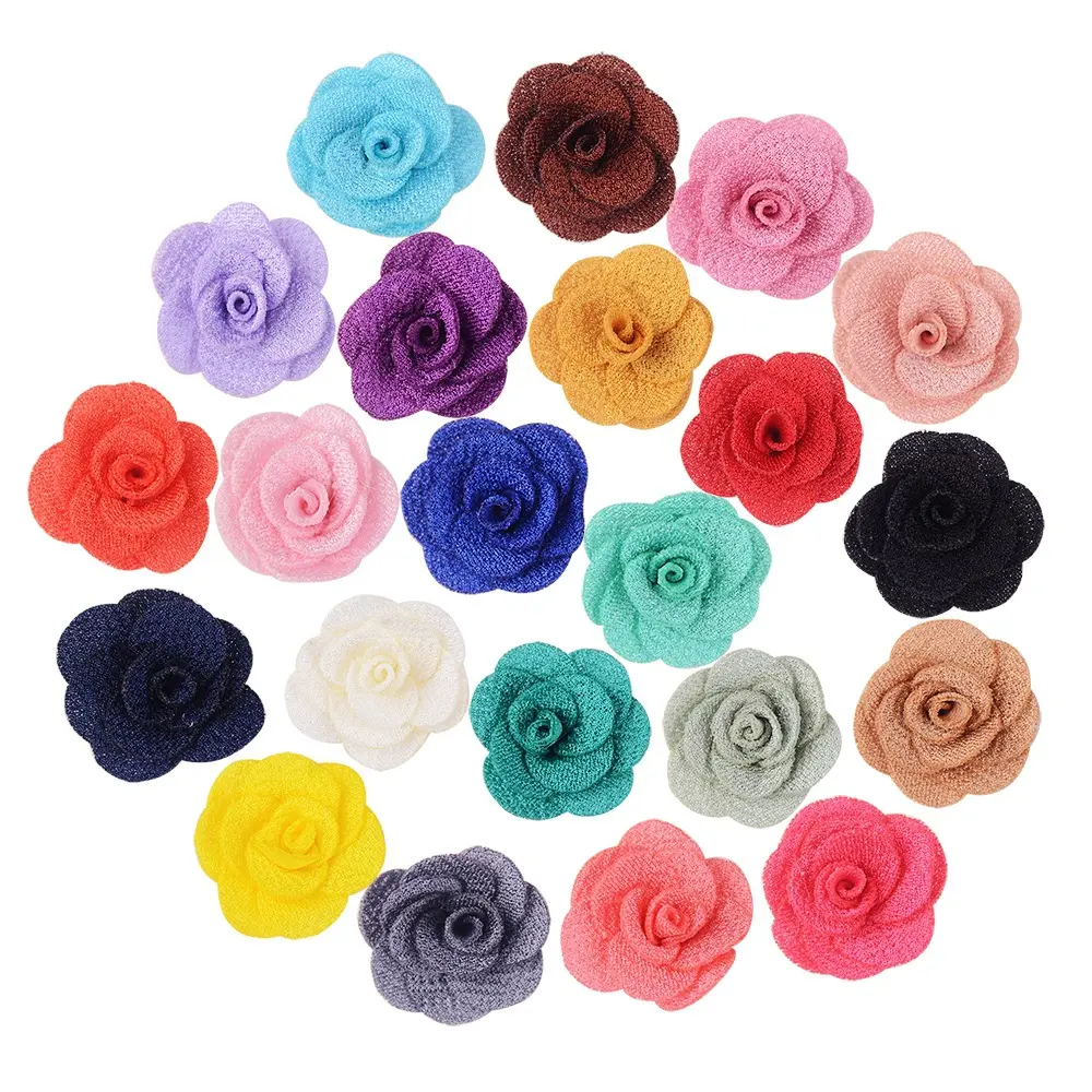 Großhandel 3cm Mini handgemachte DIY Kopf Blumen schmuck Schuh Hut Tasche Zubehör Blumen zubehör