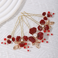 Vente en gros d'épingles à cheveux en feuille d'or faites à la main, de fourchettes à cheveux fleuries avec perles, de pinces à cheveux de mariée, de coiffes et d'accessoires capillaires vintage pour mariage