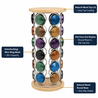 Support à capsules de café Cactus, 52 compartiments, double face, rotatif, en métal, organiseur de capsules de café, support de rangement pour capsules Nespresso, comptoir