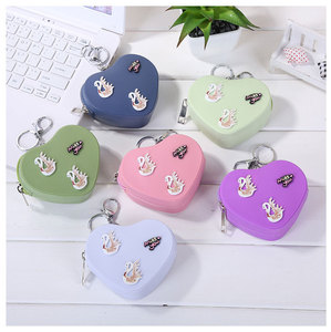 Custom <b>Cute</b> Cartoon Heart-Shaped Silicone Waterproof <b>Wallet</b> Purse School Girls Kids Kawaii Style Mini Hasps Closure Polyester - Product Image 5