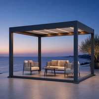 Pergola de jardin motorisée de luxe en aluminium avec toit à lames orientables, imperméable, pour patio, balcon, pavillon extérieur