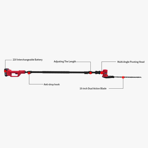 500w Garden Tools 2 in 1 <strong>Electric</strong> Cordless Battery Telescopic <strong>Hedge</strong> <strong>Trimmer</strong> - Product Image 6