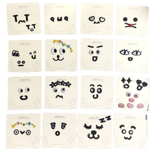 Patchs brodés pour enfants à motifs de dessins animés, avec expressions émotionnelles mignonnes (joie, colère, tristesse et bonheur), à thermocoller pour T-shirts - Product Image 1