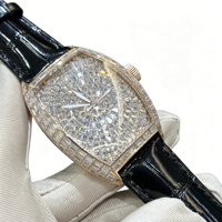 Montre mécanique entièrement sertie de diamants pour femme, étanche, bracelet en cuir, montre-bracelet de luxe, meilleure vente 2026