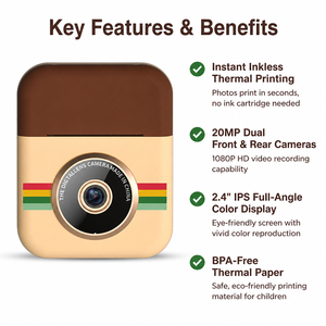 Cámara de Impresión Instantánea para Niños, Cámara Digital con Impresión Térmica para Niños y Niñas, Pantalla IPS de 2.4 Pulgadas, Cámara de Juguete - Product Image 5