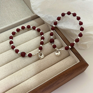 S925 Sterling Silver Lucky Bag Beaded <b>Bracelet</b> 36 <b>Beads</b> Lock Charm Everyday Wear Jewelry - Product Image 4
