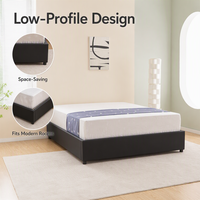 Cadre de lit double rembourré sur mesure sans tête de lit fixe avec 4 tiroirs de rangement pour chambre d'hôtel