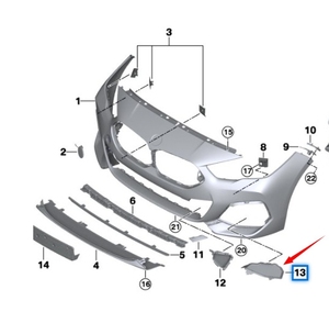 Marco de luz antiniebla derecha 51118075494 inferior para <span class=keywords><strong>BMW</strong></span> Serie 2 F44 - Product Image 4