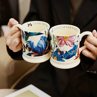 Tasse à café en céramique vintage de style français, souvenir, motif papillon, fabriquée à Chaozhou, emballage en boîte colorée, poterie pour restaurants