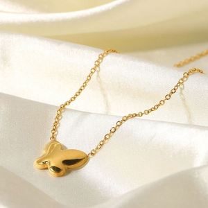 Collar de Mariposa de Acero Inoxidable con Cadena de Bambú, Joyería de Moda Unisex para Bodas, Animales - Product Image 6