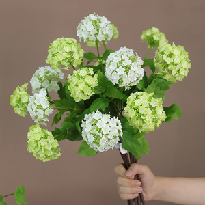 ช่อดอกไฮเดรนเยียประดิษฐ์สีขาวและสีเขียวอ่อนจาก Ruilisi ดอกไม้ผ้าไหมสำหรับตกแต่งงานแต่งงานและบ้าน - Product Image 1