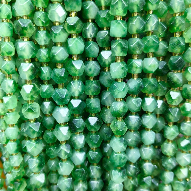 Natural Water Grass Octagon Gemstone Beads for DIY Bracelet Necklace Waist Chain Jewelry Making