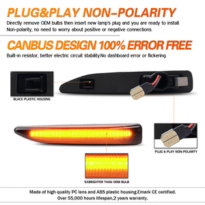 Répétiteur latéral <span class=keywords><strong>dynamique</strong></span> clignotants LED pour <span class=keywords><strong>BMW</strong></span> série 7 E65 E66 E67 2001-2008 2 pièces lentille fumée/claire - Product Image 5