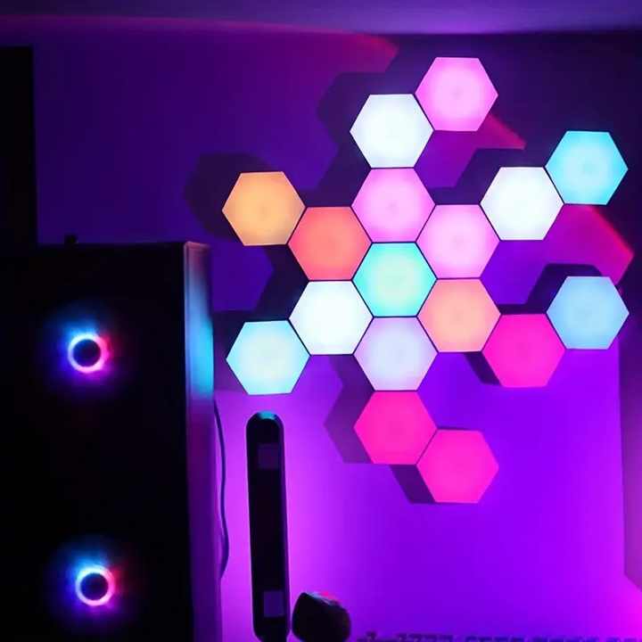Hexagon Lights RGB LED With Remote Control Music Sync Wall Panels For