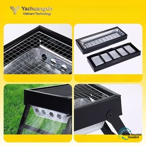 Barbecue au charbon de bois pliable en métal, type long, pour le camping en plein air - Product Image 3
