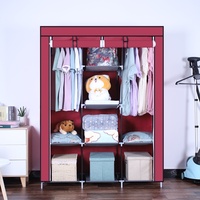 Armoire Pliante Pratique et Élégante en Tissu Non-Tissé pour Chambre à Coucher